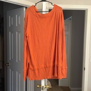 We The Free orange knit oversized sweater